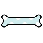 Polka Dots - White on Light Cyan Magnet (Dog Bone)