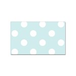 Polka Dots - White on Light Cyan Sticker Rectangular (100 pack)