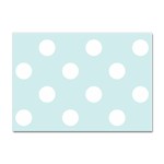 Polka Dots - White on Light Cyan Sticker A4 (10 pack)