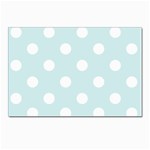 Polka Dots - White on Light Cyan Postcard 4 x 6  (Pkg of 10)