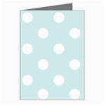 Polka Dots - White on Light Cyan Greeting Card