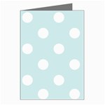 Polka Dots - White on Light Cyan Greeting Cards (Pkg of 8)