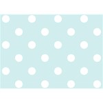 Polka Dots - White on Light Cyan Birthday Cake 3D Greeting Card (7x5)