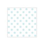 Polka Dots - Light Cyan on White Satin Bandana Scarf