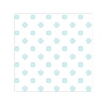 Polka Dots - Light Cyan on White Small Satin Scarf  (Square)