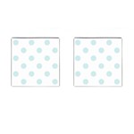 Polka Dots - Light Cyan on White Cufflinks (Square)
