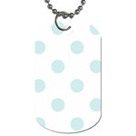 Polka Dots - Light Cyan on White Dog Tag (Two Sides)