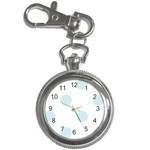 Polka Dots - Light Cyan on White Key Chain Watch
