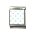 Polka Dots - Light Cyan on White Italian Charm (13mm)