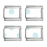Polka Dots - Light Cyan on White 9mm Italian Charm (4 pack)