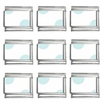 Polka Dots - Light Cyan on White 9mm Italian Charm (9 pack)