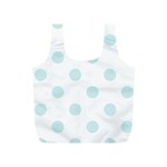 Polka Dots - Light Cyan on White Full Print Recycle Bag (S)