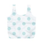 Polka Dots - Light Cyan on White Full Print Recycle Bag (M)