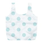 Polka Dots - Light Cyan on White Full Print Recycle Bag (L)