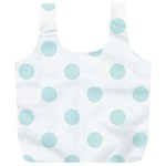 Polka Dots - Light Cyan on White Full Print Recycle Bag (XL)