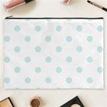 Polka Dots - Light Cyan on White Cosmetic Bag (XXXL)