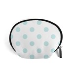 Polka Dots - Light Cyan on White Accessory Pouch (Small)