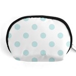 Polka Dots - Light Cyan on White Accessory Pouch (Medium)