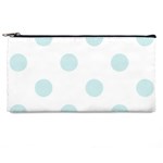 Polka Dots - Light Cyan on White Pencil Case