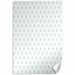 Polka Dots - Light Cyan on White Canvas 24  x 36 