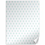 Polka Dots - Light Cyan on White Canvas 36  x 48 