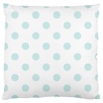 Polka Dots - Light Cyan on White Large Cushion Case (One Side)