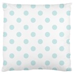 Polka Dots - Light Cyan on White Large Flano Cushion Case (Two Sides)