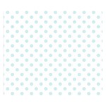 Polka Dots - Light Cyan on White Double Sided Flano Blanket (Small)