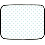 Polka Dots - Light Cyan on White Fleece Blanket (Mini)
