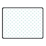Polka Dots - Light Cyan on White Double Sided Fleece Blanket (Small) (Two Sides)