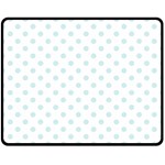 Polka Dots - Light Cyan on White Double Sided Fleece Blanket (Medium) (Two Sides)