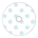 Polka Dots - Light Cyan on White CD Wall Clock