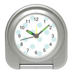 Polka Dots - Light Cyan on White Desk Alarm Clock