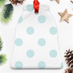 Polka Dots - Light Cyan on White Bell Ornament (Two Sides)
