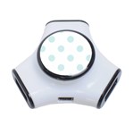 Polka Dots - Light Cyan on White Portable USB Hub (One Side)