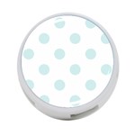 Polka Dots - Light Cyan on White 4-Port USB Hub (Two Sides)