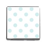 Polka Dots - Light Cyan on White Memory Card Reader (Square)