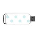 Polka Dots - Light Cyan on White Portable USB Flash (Two Sides)
