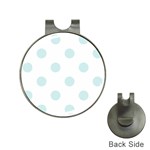 Polka Dots - Light Cyan on White Golf Ball Marker Hat Clip