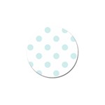 Polka Dots - Light Cyan on White Golf Ball Marker (10 pack)