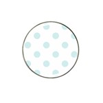 Polka Dots - Light Cyan on White Hat Clip Ball Marker (4 pack)