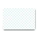 Polka Dots - Light Cyan on White Small Doormat