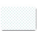 Polka Dots - Light Cyan on White Large Doormat