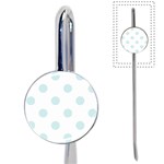 Polka Dots - Light Cyan on White Book Mark
