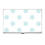 Polka Dots - Light Cyan on White Business Card Holder