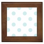 Polka Dots - Light Cyan on White Framed Tile