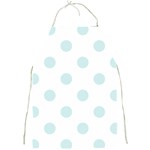 Polka Dots - Light Cyan on White Full Print Apron