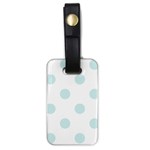 Polka Dots - Light Cyan on White Luggage Tag (One Side)