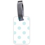 Polka Dots - Light Cyan on White Luggage Tag (Two Sides)