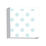 Polka Dots - Light Cyan on White 4 x 4  Acrylic Photo Block